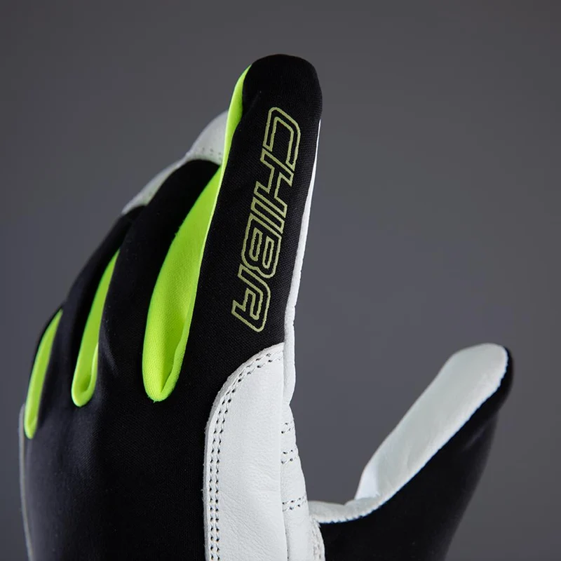 CHIBA Nordic Plus - Radhandschuhe sz/neongel, winddicht & atmungsaktiv, Gr. 9,5