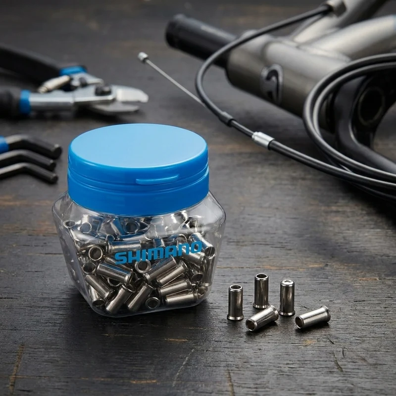 SHIMANO 200 Stück Endkappe Bremszugaußenhülle Stahl - Saubere und langlebige Zugabschlüsse