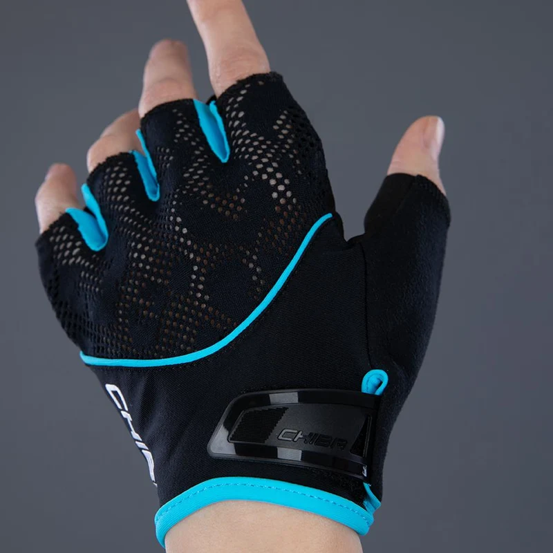 CHIBA Lady Gel - Damen Radhandschuhe, schwarz/türkis, Größe M