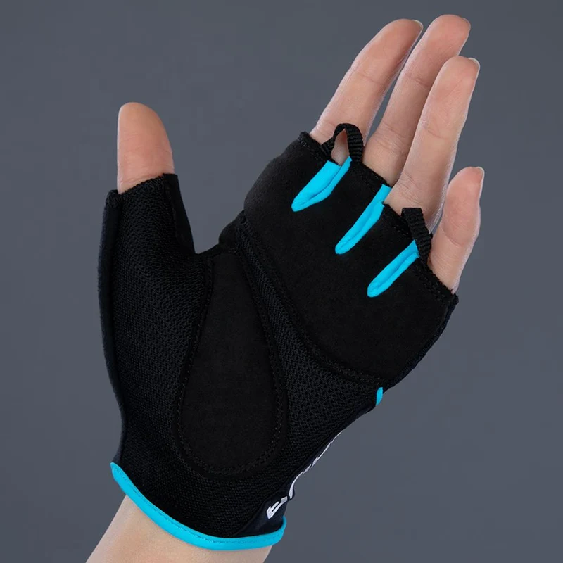 CHIBA Lady Gel - Damen Radhandschuhe, schwarz/türkis, Größe M