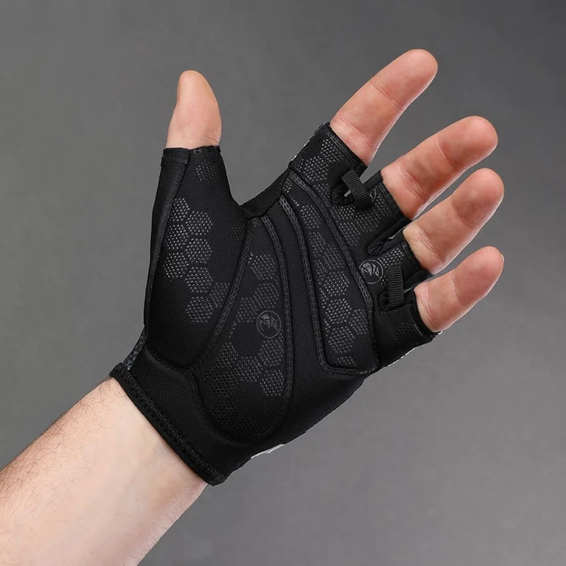 CHIBA Solar II - Radhandschuhe kurz, S, schwarz/schwarz, atmungsaktiv