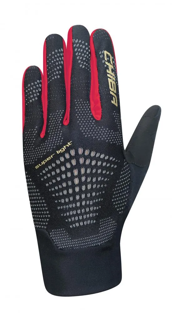 CHIBA Superlight - Radhandschuhe schwarz/rot, leicht & atmungsaktiv, Größe L