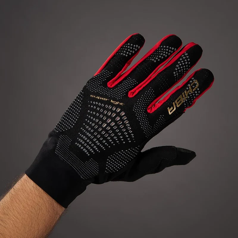 CHIBA Superlight - Radhandschuhe schwarz/rot, leicht & atmungsaktiv, Größe L
