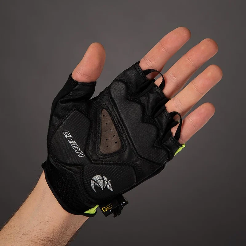 CHIBA Gel Premium - Radhandschuhe neongelb, Größe L, mit Gelpolsterung