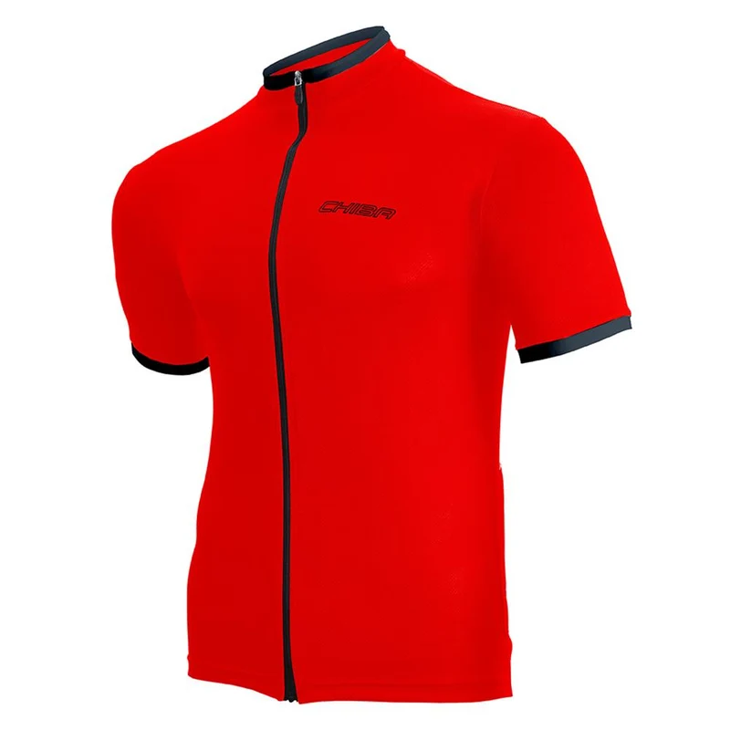 CHIBA Leisure Shirt - Radsporttrikot XL rot, atmungsaktiv, Reißverschluss, Rückentaschen