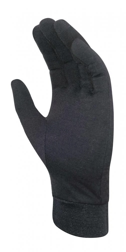 CHIBA Seiden Handschuh - Unterziehhandschuh, schwarz, Größe M, Touchfinger, 46 g