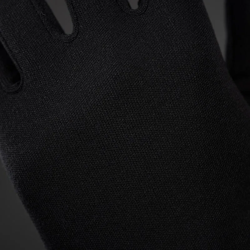 CHIBA Seiden Handschuh - Unterziehhandschuh, schwarz, Größe M, Touchfinger, 46 g