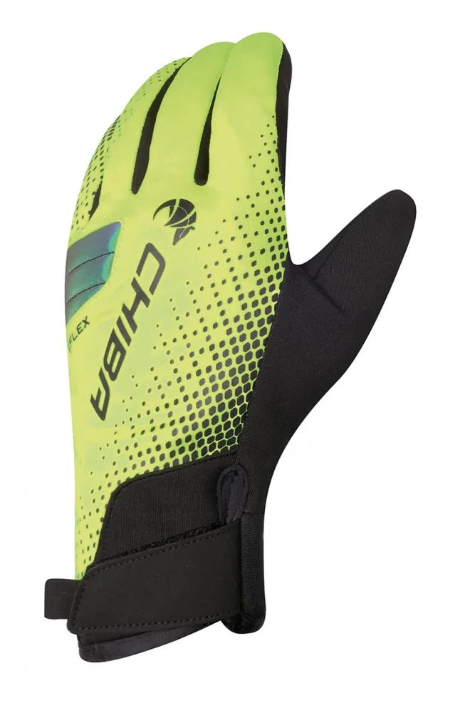 CHIBA BioXCell Warm Winter - wasserdichte Winter-Radhandschuhe neongelb, Größe L