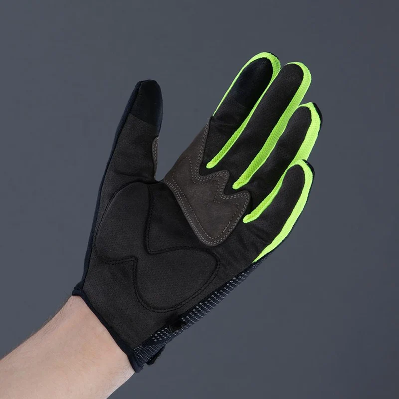 CHIBA Gel Performer - Radhandschuhe kurz, schwarz/neongelb, S, Gelpolster & Touchfinger