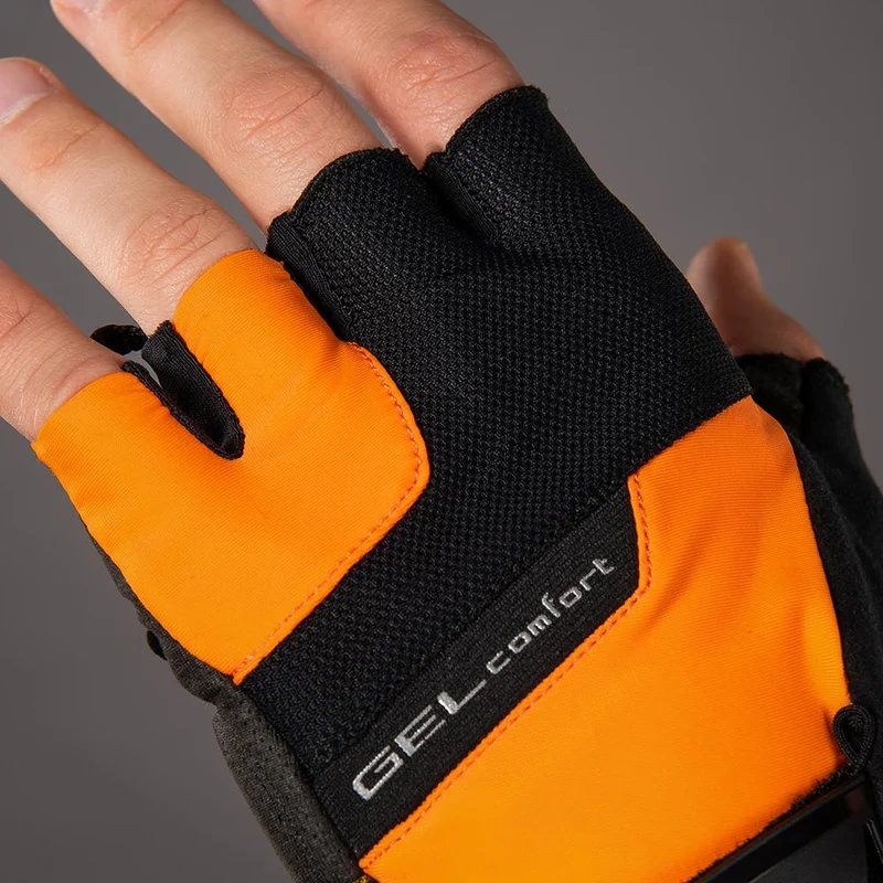 CHIBA Gel Comfort - Fahrradhandschuhe L schwarz/orange, atmungsaktiv mit Gelpolsterung