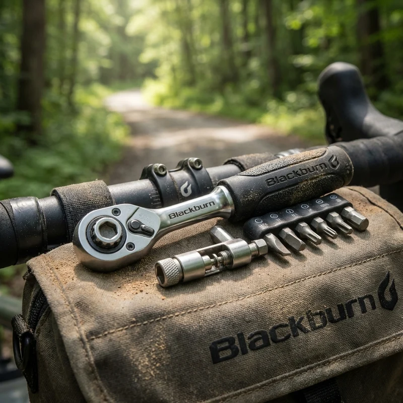 Blackburn Big Switch Ratchet Multi-Tool: Kompaktes Fahrrad-Multitool mit Ratschenfunktion, 2,58 mm Innensechskant, T25/T30 Torx, Kettennieter, Speichenschlüssel, Scheibenbremsen-Spreizer, Presta-Ventilschlüssel