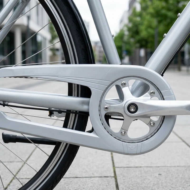 Hebie Kettenschutz 1-flügelig, silber, für 42 Zähne, 210 mm Lochabstand, geeignet für Kettenschaltungen, aus robustem Kunststoff, Modell 360 E2