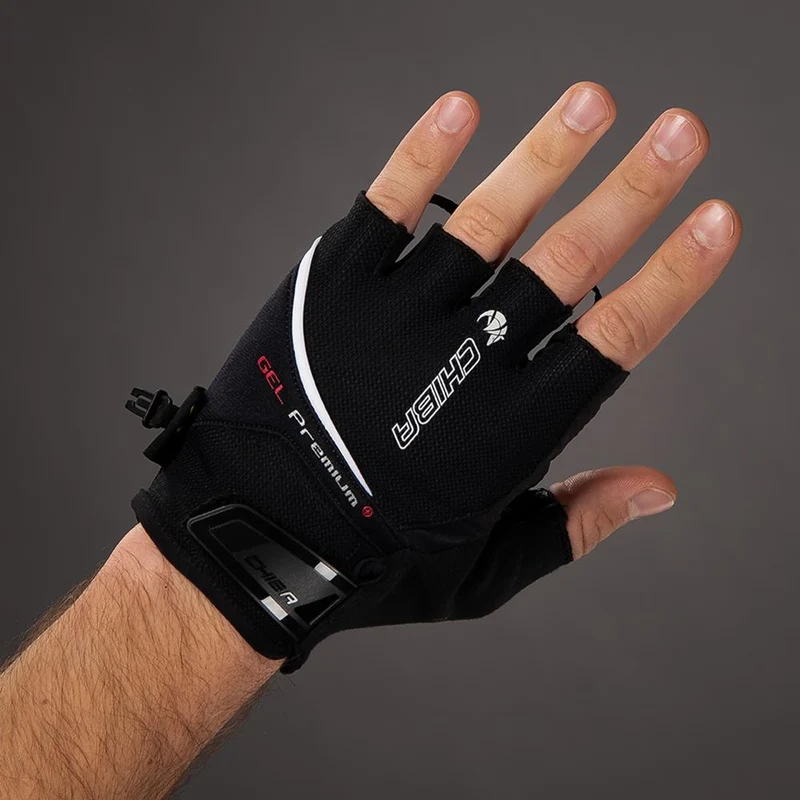 CHIBA Gel Premium - Radhandschuhe kurz, schwarz, XL, Poron-Gelpolsterung