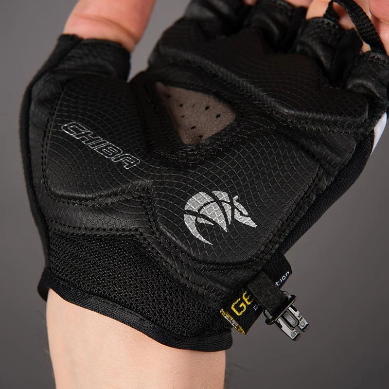 CHIBA Gel Premium - Radhandschuhe kurz, schwarz, XL, Poron-Gelpolsterung