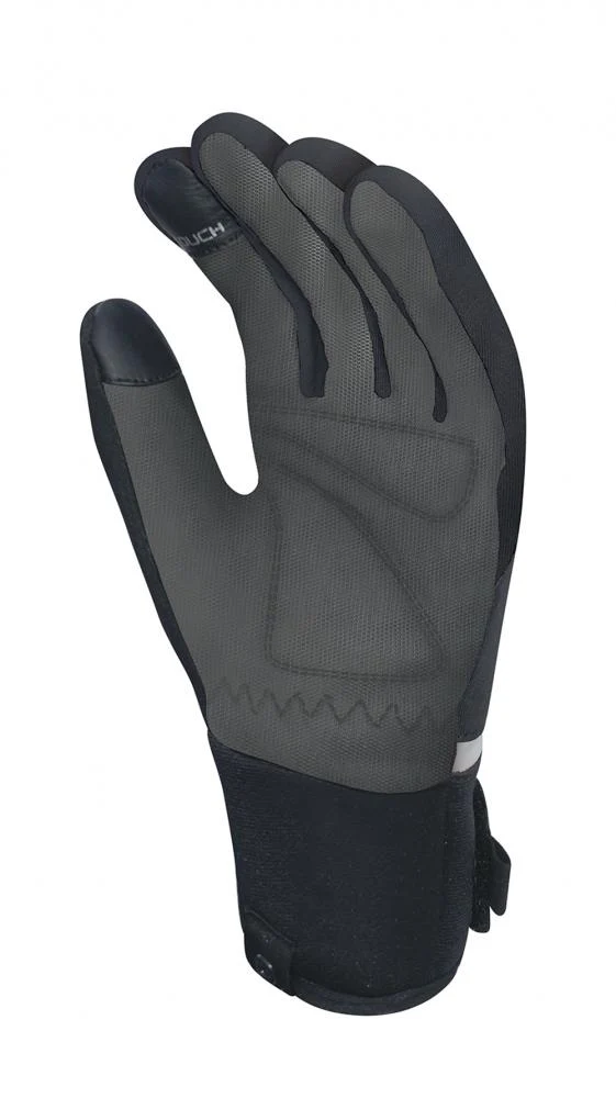 CHIBA Phantom - Radhandschuhe L schwarz/schwarz, Softshell, winddicht, Touchfinger