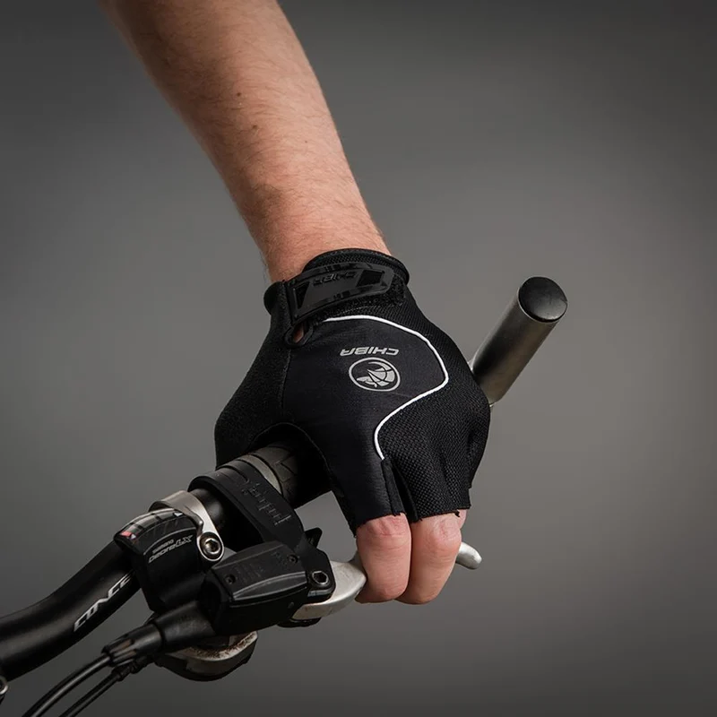 CHIBA Cool Air - Radhandschuhe kurz, schwarz, Größe M, atmungsaktiv, Gelpolsterung