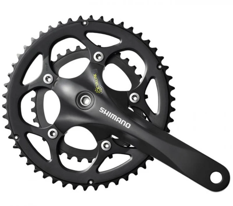 SHIMANO Kurbelgarnitur FC-R345 9-fach 175 mm 50-34 Zähne Silber - Effiziente Schaltperformance