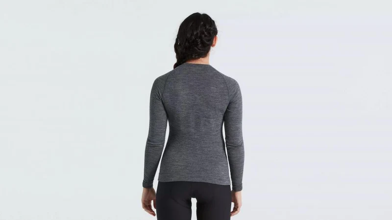 SEAMLESS MERINO BASELAYER LS WMN GRY L/XL - Bekleidung