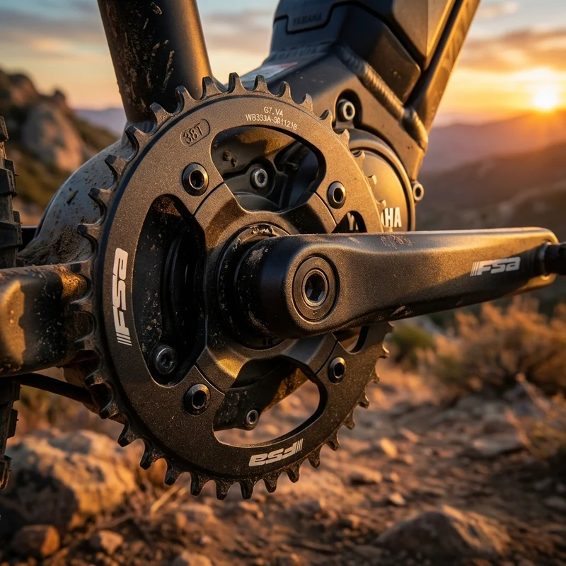 FSA E-Bike Kettenblatt 38 Zähne für Yamaha Antrieb, 104 mm Lochkreis, kompatibel mit 1x11/12-fach Schaltungen, passend für Haibike Sduro Modelle ab 2016