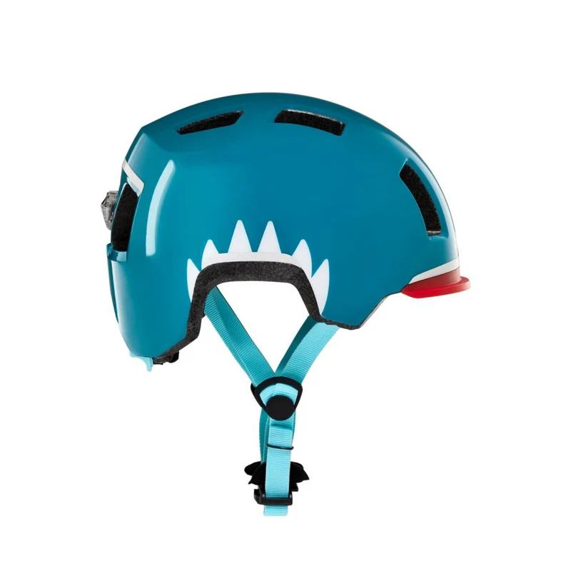 AFFENZAHN Helm Hai Petrol Größe M 50-56cm Kopfumfang mit Sicherheits-Rücklicht