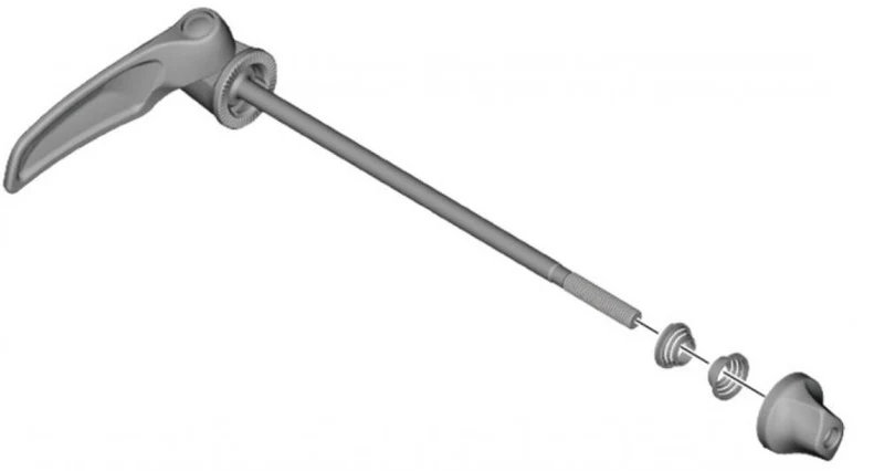 SHIMANO Schnellspanner Hinterrad 133 mm HB-CX75 Komplettachse - 133 mm