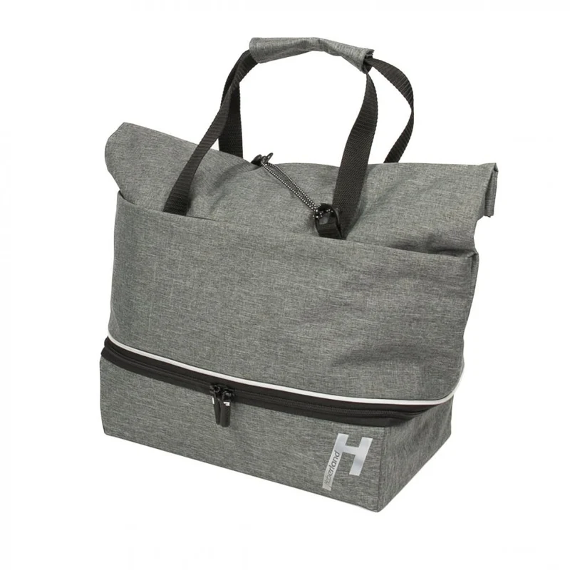 Haberland Gepäckträgeraufsatztasche Lena grau - praktische Racktime 2.0 Transportlösung