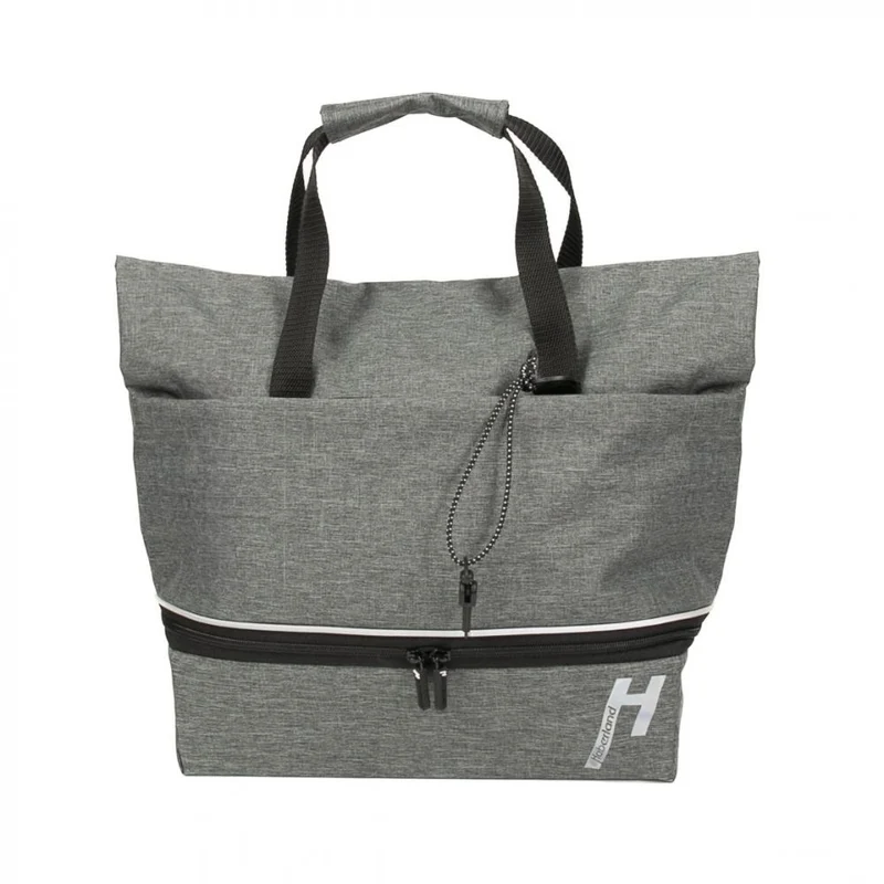 Haberland Gepäckträgeraufsatztasche Lena grau - praktische Racktime 2.0 Transportlösung