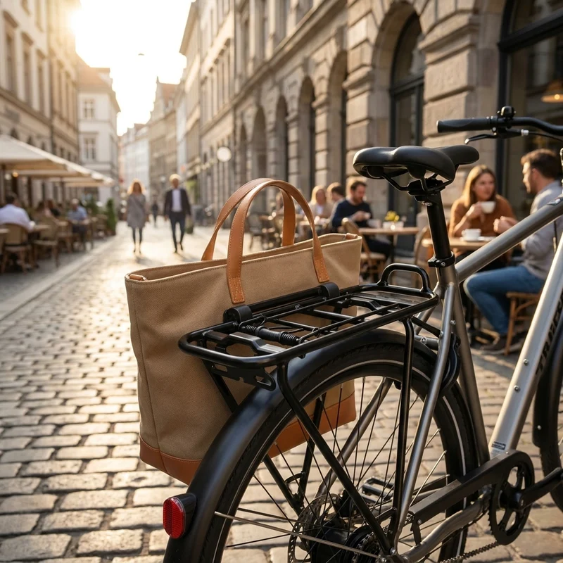 AtranVelo City Gepäckträger, Alu schwarz, 24-29 Zoll, mit AVS-System, für Standard-Fahrräder, bis 25 kg Traglast, mit Federklappe, Reflektorhalter, verstellbar