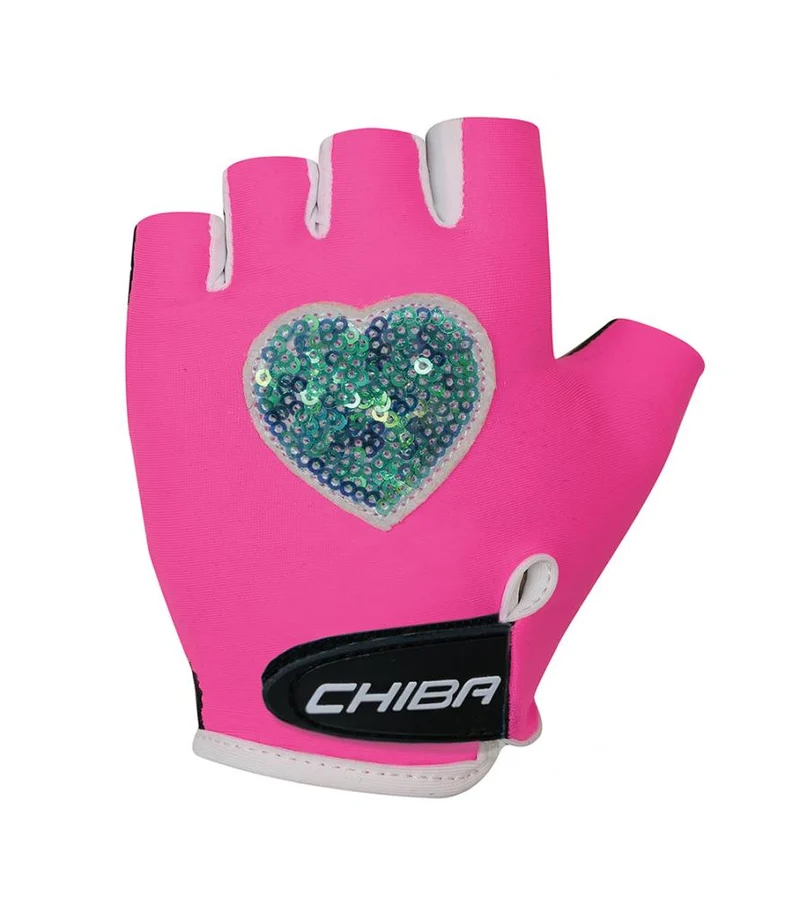 CHIBA Cool Kids - Kinder Fahrradhandschuhe XS neonpink, Griptec-Innenhand, waschbar