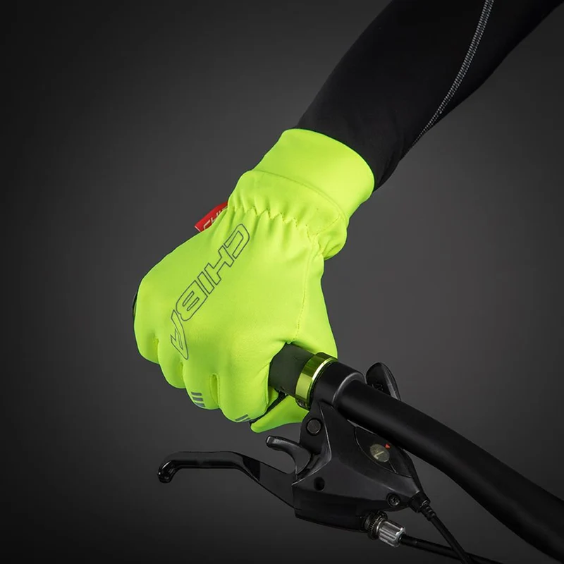 CHIBA Thermofleece - Radhandschuhe neongelb XL mit Touchfunktion