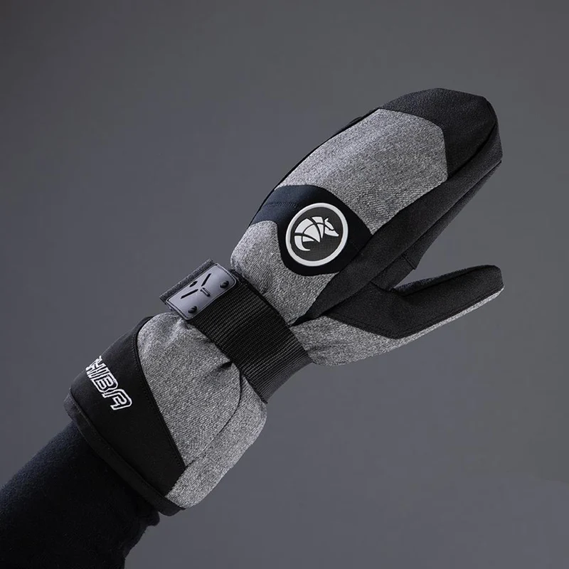 CHIBA Board Mitten - wasserdichte Primaloft Snowboard-/Bike-Handschuhe, Größe 9, Hlgrau/weiß