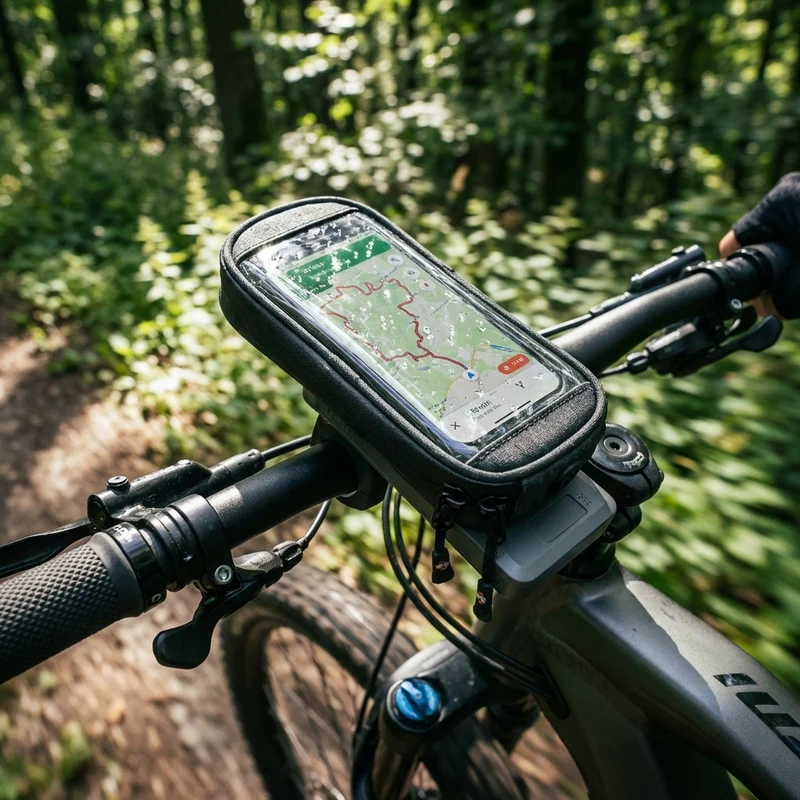 SKS COMPIT+ Fahrrad-Smartphone-Halterung mit 10.000 mAh Powerbank und wasserdichter Tasche, induktives Laden, kompatibel mit E-Bikes und allen gängigen Smartphones