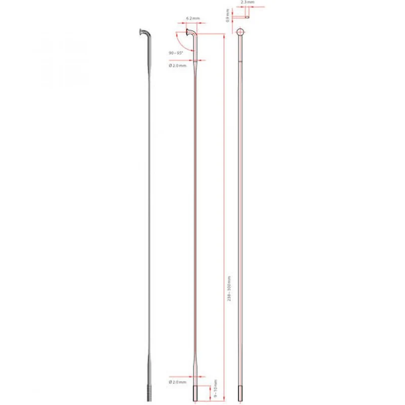 DT Swiss Speiche Aerolite 2.0 / 2.3 276 mm schwarz - ultraleichte Aero-Performance