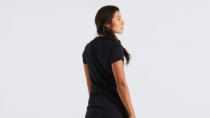 Damen T-Shirt S-Logo Tee Kurzarm Schwarz Größe S - Atmungsaktiv & Sportlich