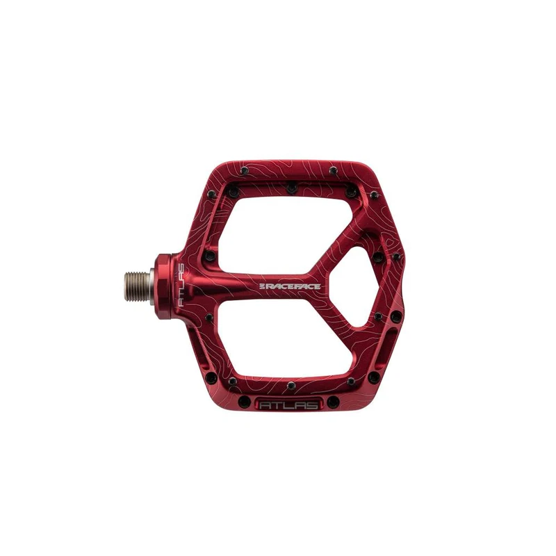 Race Face Atlas Plattform-Pedal, red - robustes Flat Pedal für aggressive Trail- und Gravity-Fahrer