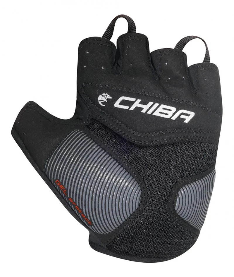 CHIBA Gel Air - Radhandschuhe kurz, schwarz, Größe L, mit Gelpolsterung