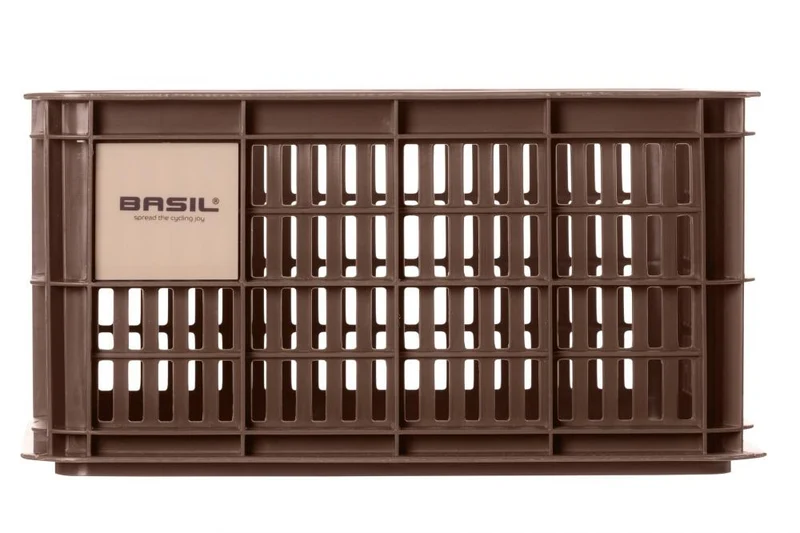 Basil Crate S Fahrradkiste - 17 - Fahrradkorb - 5 Liter braun recycelter Kunststoff für Front- oder Heckträger kompakt und robust - V.R.-Korb