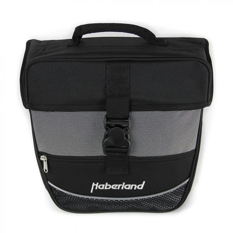 Haberland Einsteiger-Serie schwarz / silber - robuste Gepäckträgertasche für Alltag und Tour