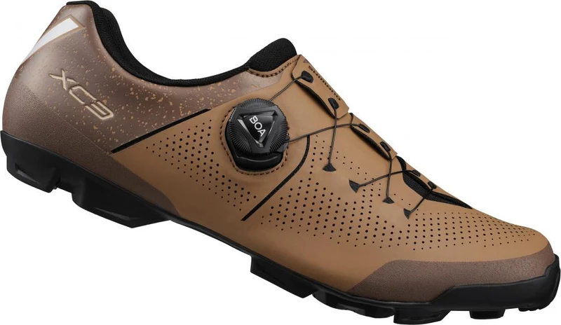 SHIMANO Fahrradschuhe XC302 Herren/Damen MTB SPD Größe 45 Braun - XC-MTB Schuh für Klickpedale