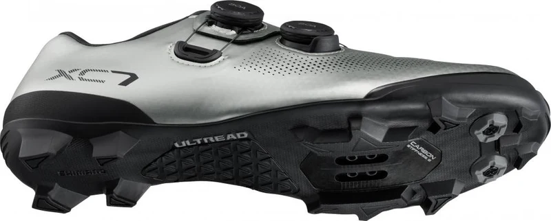 SHIMANO Fahrradschuhe XC703 Herren/Damen MTB SPD Fahrradschuhe - Größe 42 breit, Silber