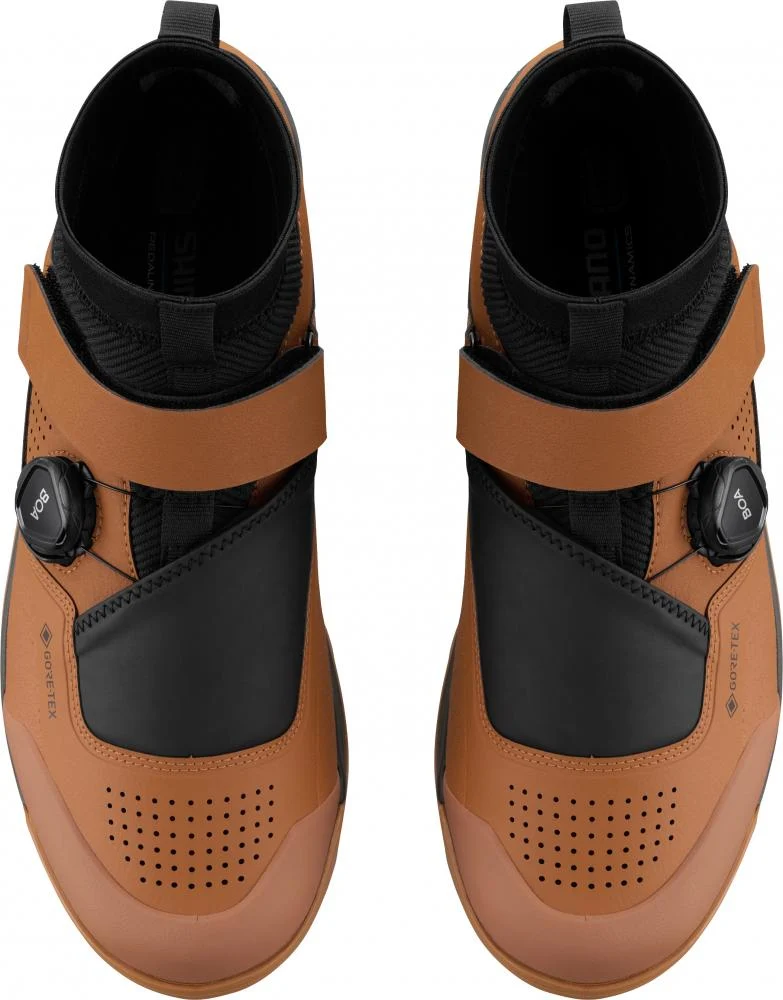 SHIMANO Fahrradschuhe GE900GTX Herren/Damen MTB SPD Größe 46 Braun - wasserdichte Gravity-/Enduro Schuhe