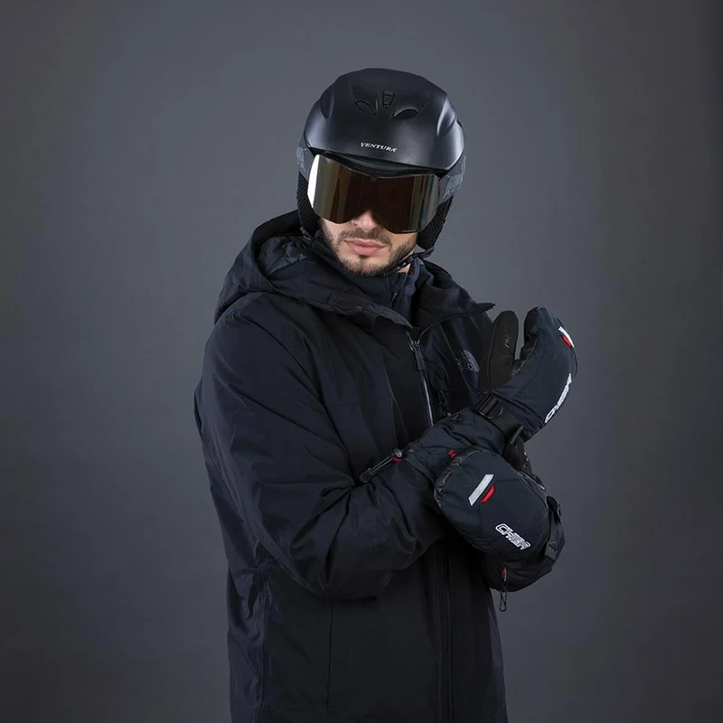CHIBA Thermo Mitten - wasserdichte Winter-Fahrradhandschuhe schwarz, Größe 6,5