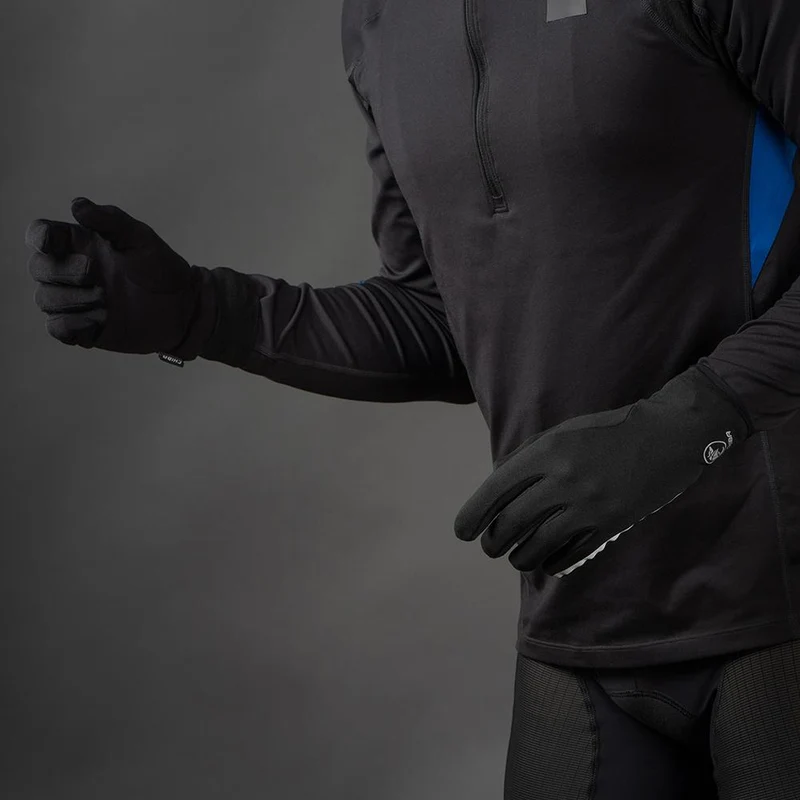 CHIBA New York Marathon - Thermostretch Radhandschuhe schwarz M, Touchfinger, reflektierend