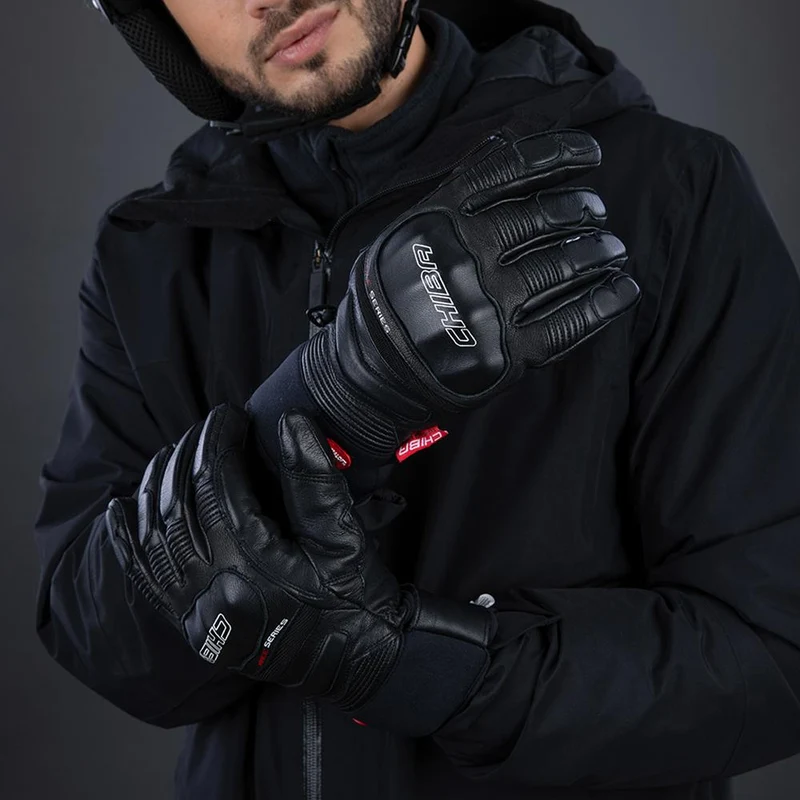 CHIBA Super Race - wasserdichte, winddichte Radhandschuhe, Größe 7, schwarz