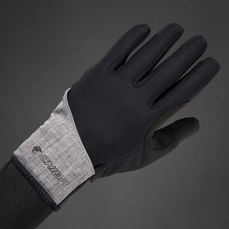 CHIBA Overflap Light - Radhandschuhe L hellgrau, wind- & wasserdicht, Thermofleece, Touchfinger
