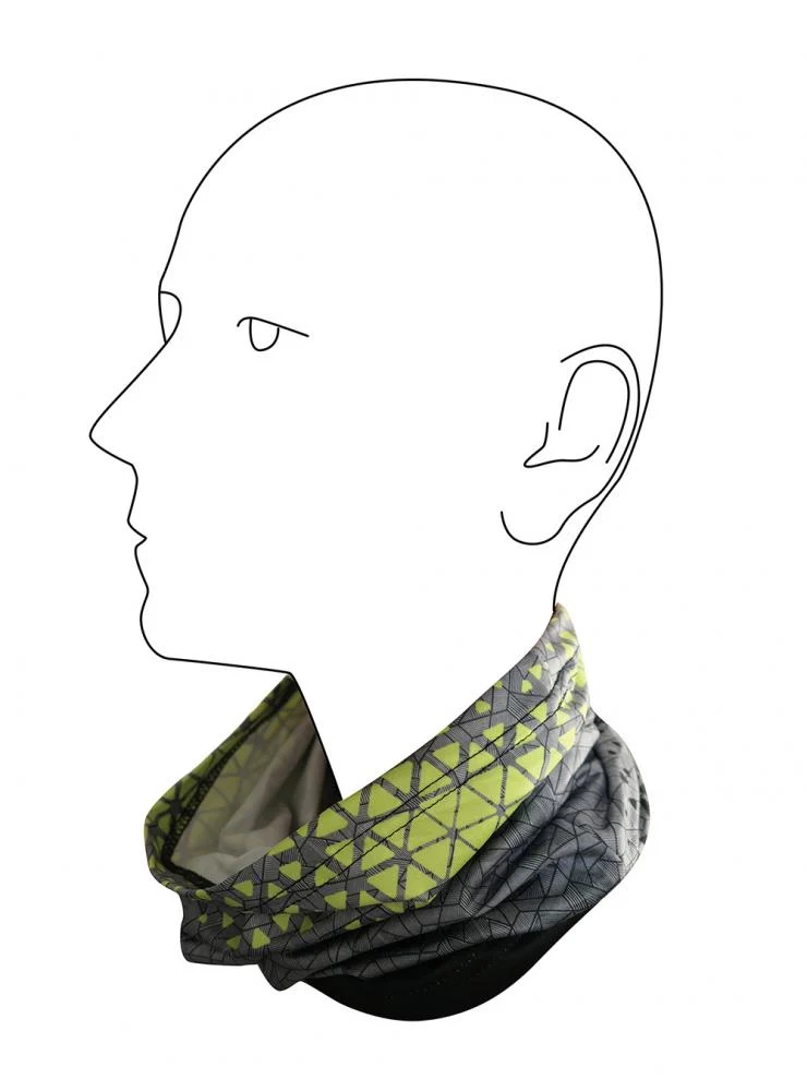 CHIBA Multifunktionstuch Winter - Thermostretch, EG, dunkelgrau/neongelb