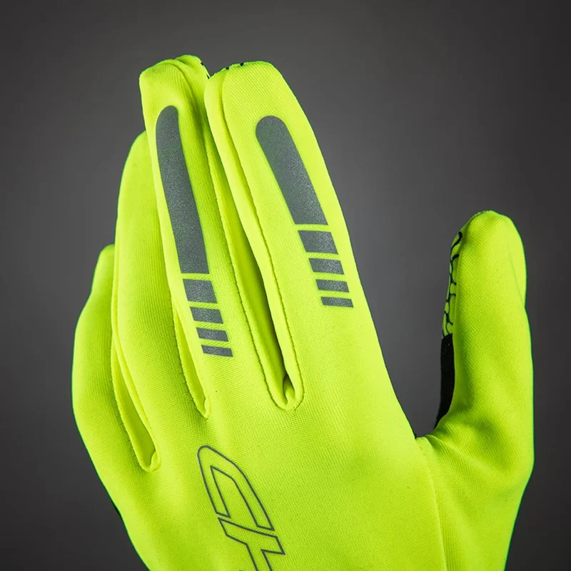 CHIBA Thermofleece - Radhandschuhe neongelb, atmungsaktiv, Touchfinger, Größe M