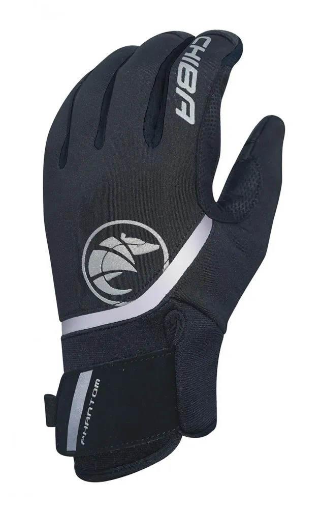 CHIBA Phantom - Radhandschuhe Softshell, winddicht, Touchfinger, schwarz/schwarz, Gr. M