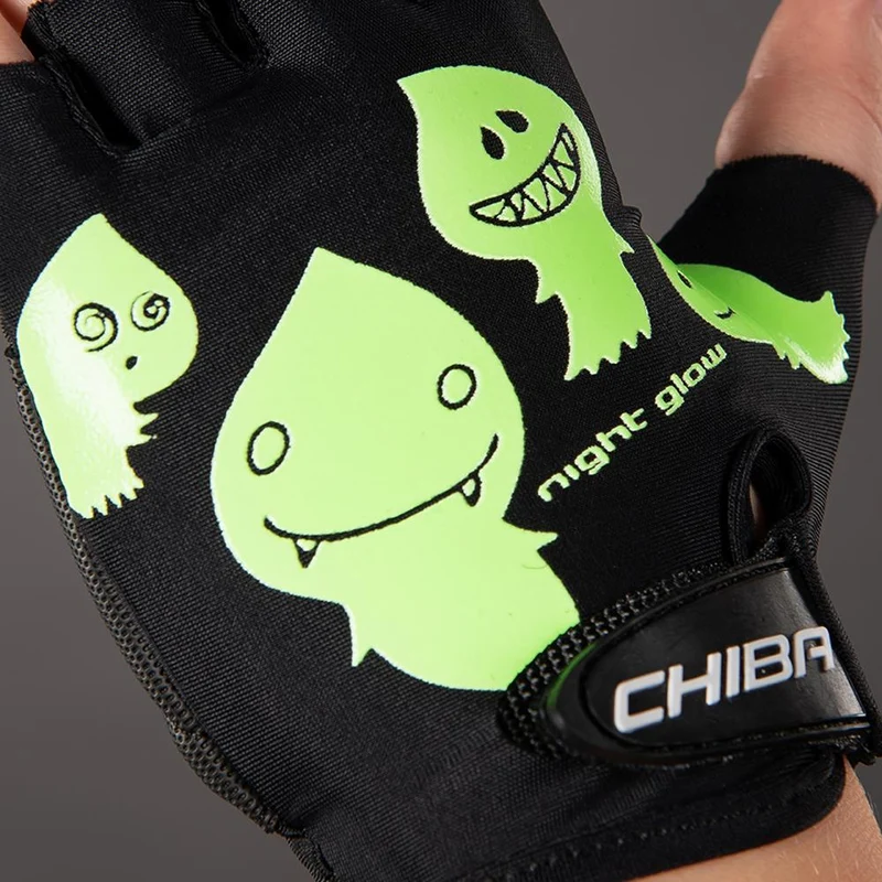 CHIBA Cool Kids - Kinder Radhandschuhe L schwarz, Griptec Innenhand, atmungsaktiv