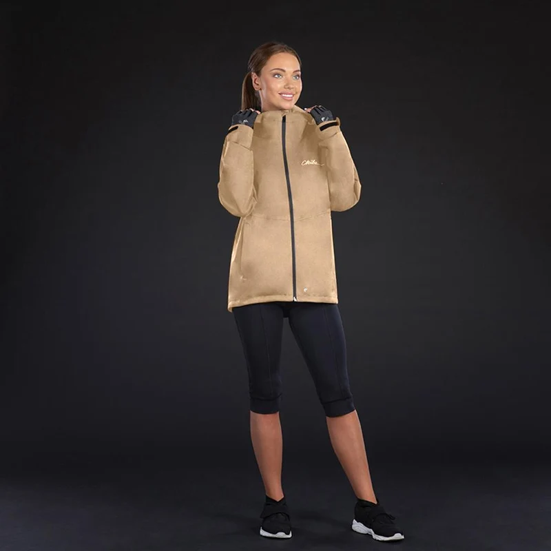 CHIBA Rainjacket Damen - wasserdicht, winddicht, atmungsaktiv, beige, 4XL